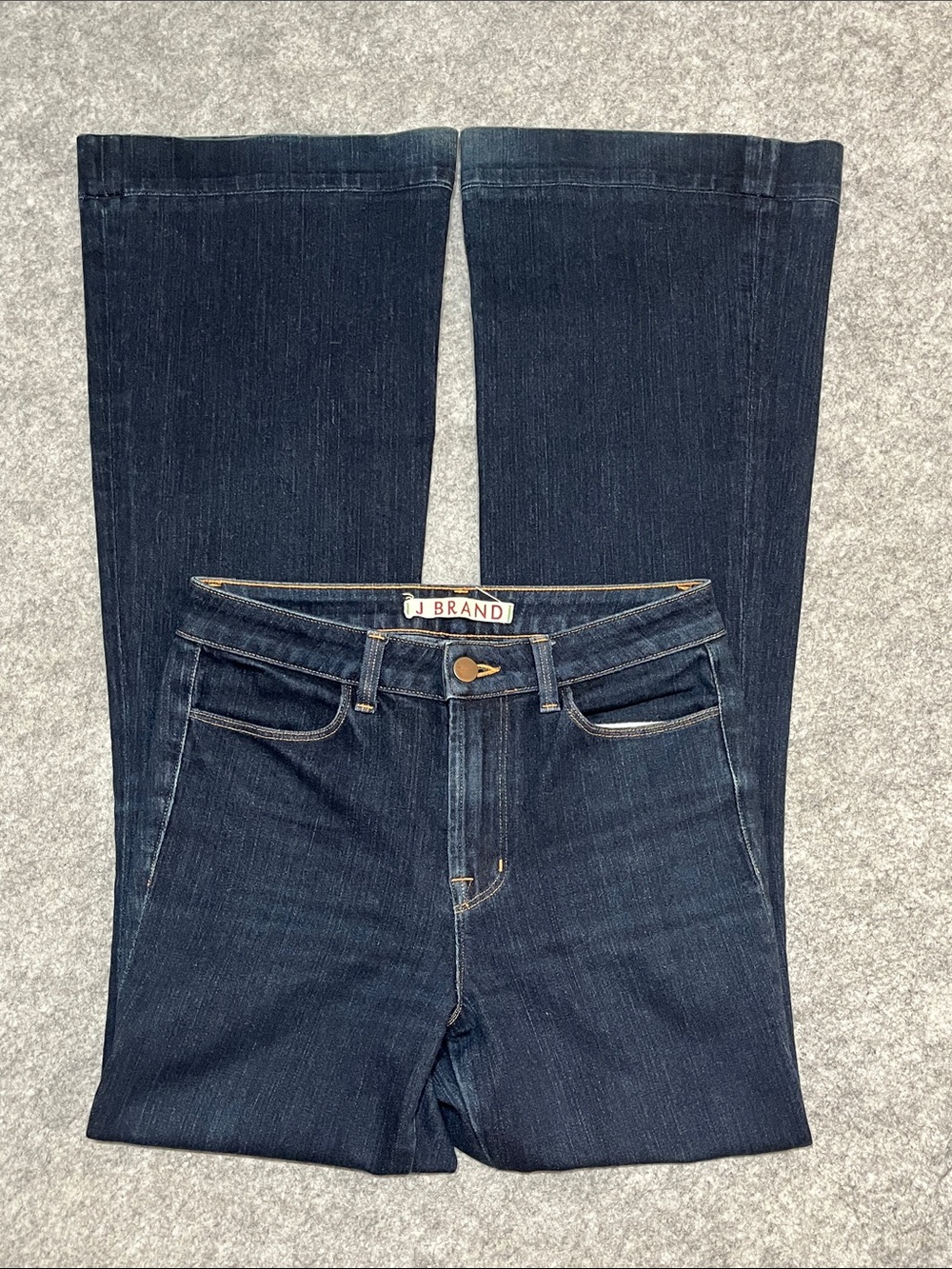 J Brand Women's Dark Indigo High-Waisted Bellbottom Jeans